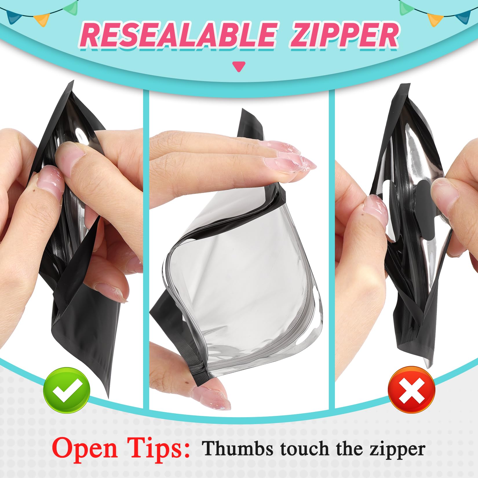FUNFERY Mylar Resealable Food Storage Bags - Image 4