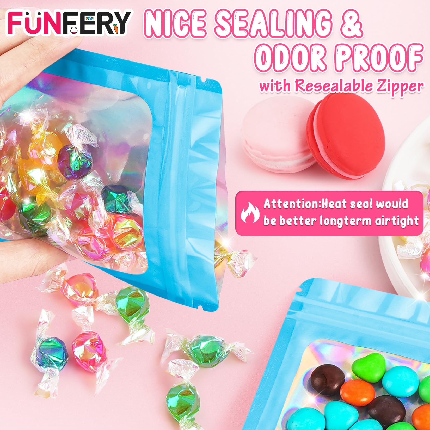 FUNFERY Round Corner Holographic Mylar Bags - Image 4