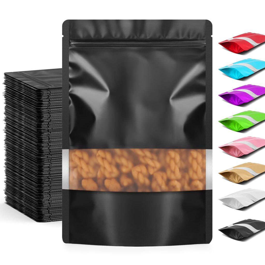 FUNFERY Clear Window Stand Up Mylar Bags