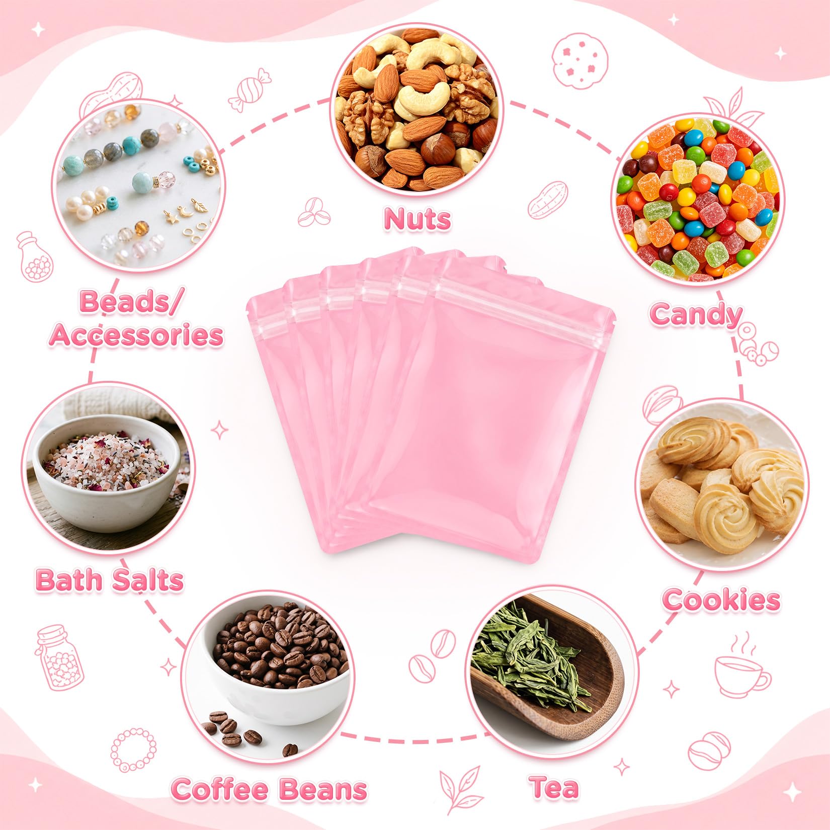 FUNFERY Clear Window Mylar Zipper Bags - Image 7