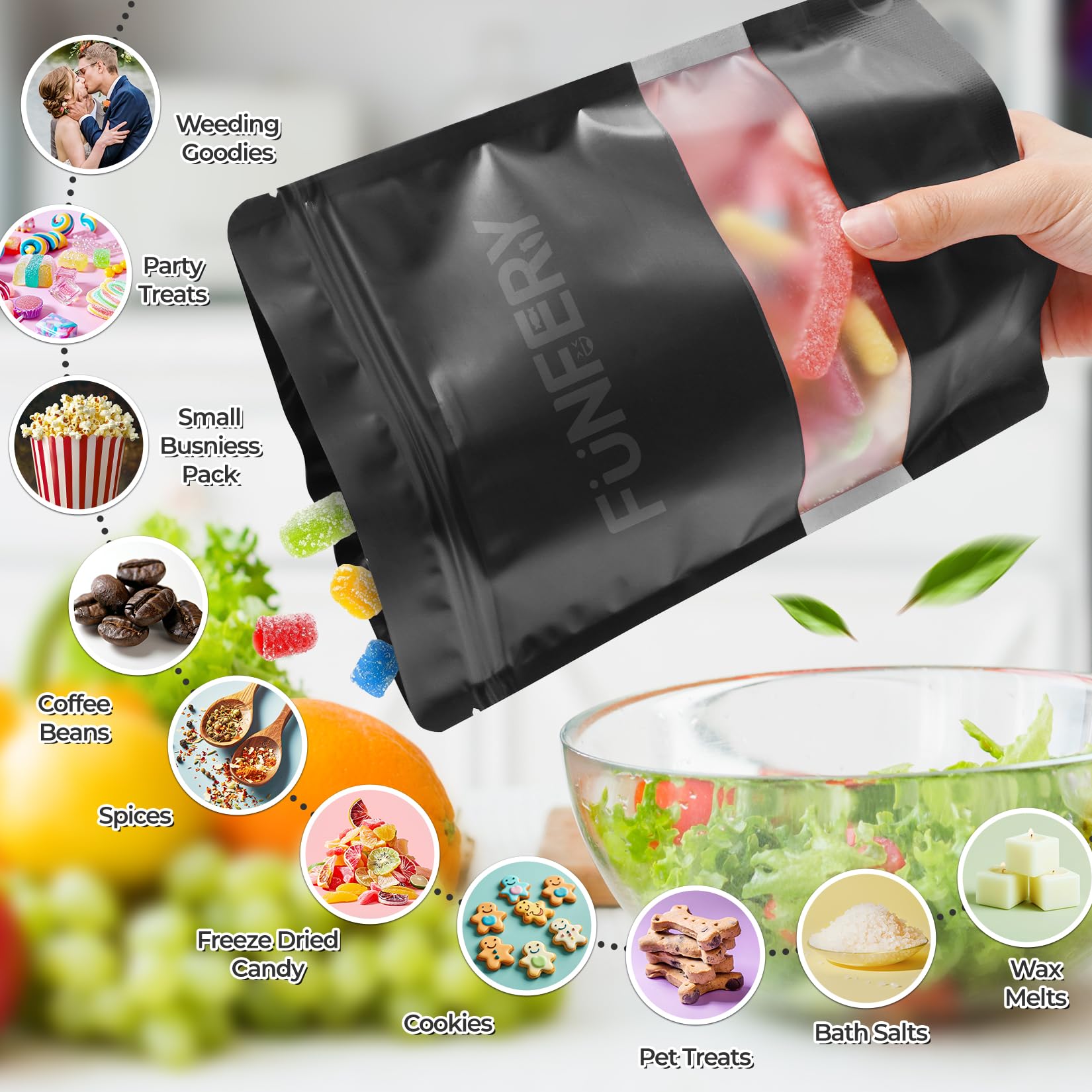 FUNFERY Clear Window Stand Up Mylar Bags - Image 5