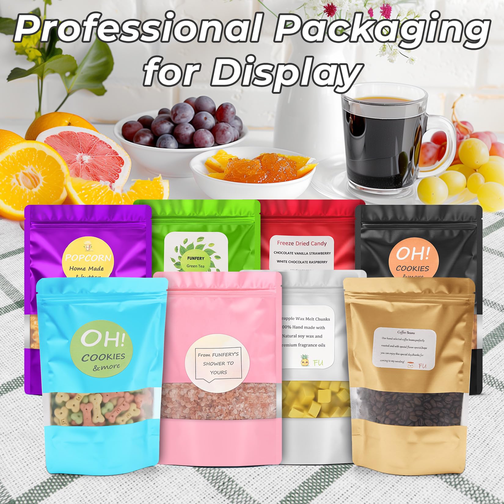 FUNFERY Clear Window Stand Up Mylar Bags - Image 6