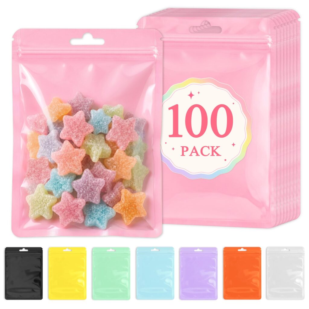 FUNFERY Clear Window Mylar Zipper Bags