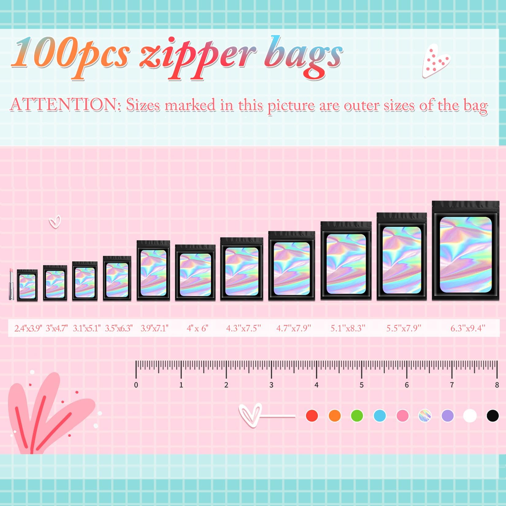 FUNFERY Clear Window Holographic Mylar Bags - Image 4