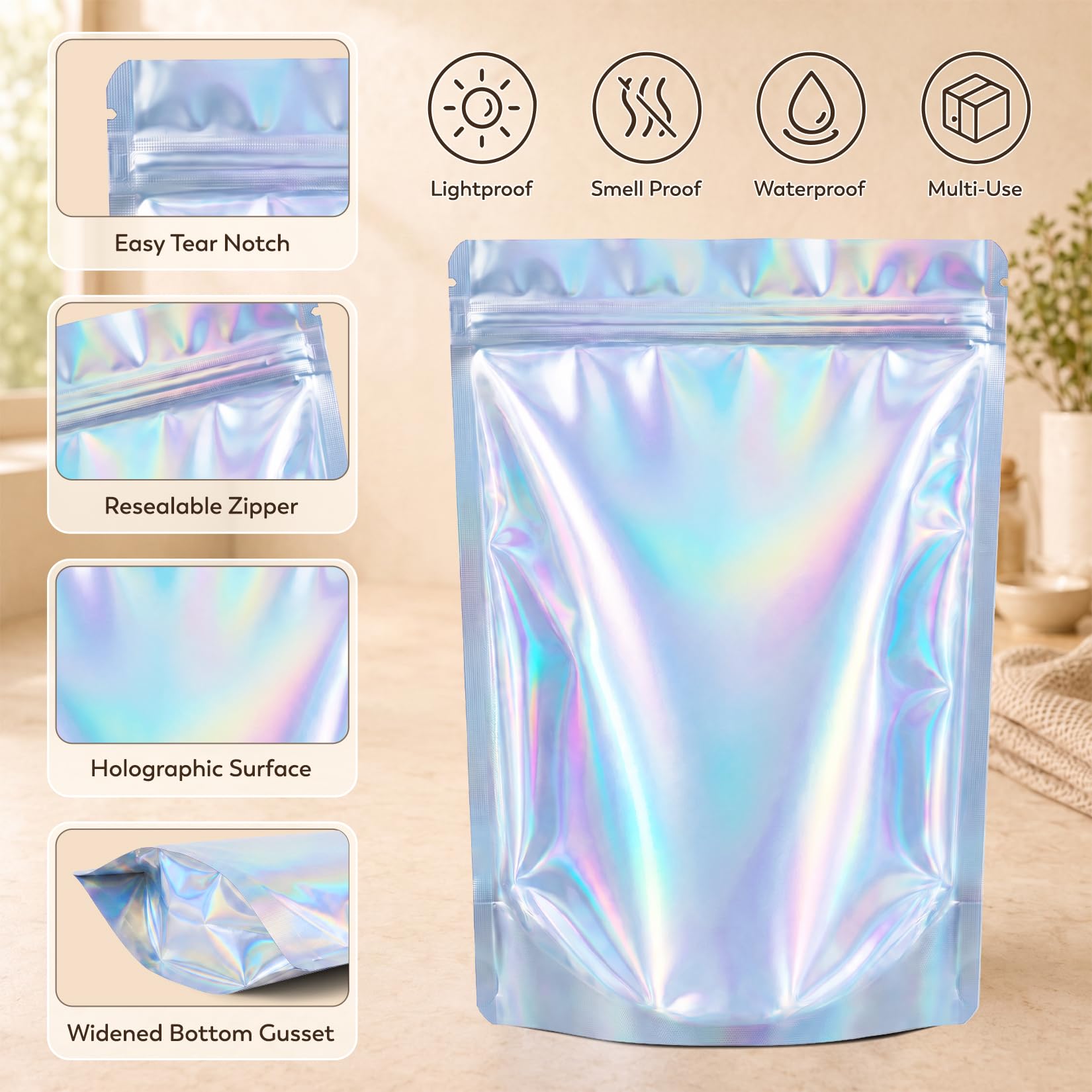 FUNFERY Holographic Stand Up Mylar Bags - Image 5