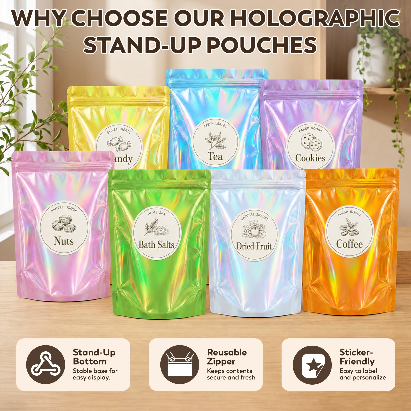 FUNFERY Holographic Stand Up Mylar Bags - Image 7