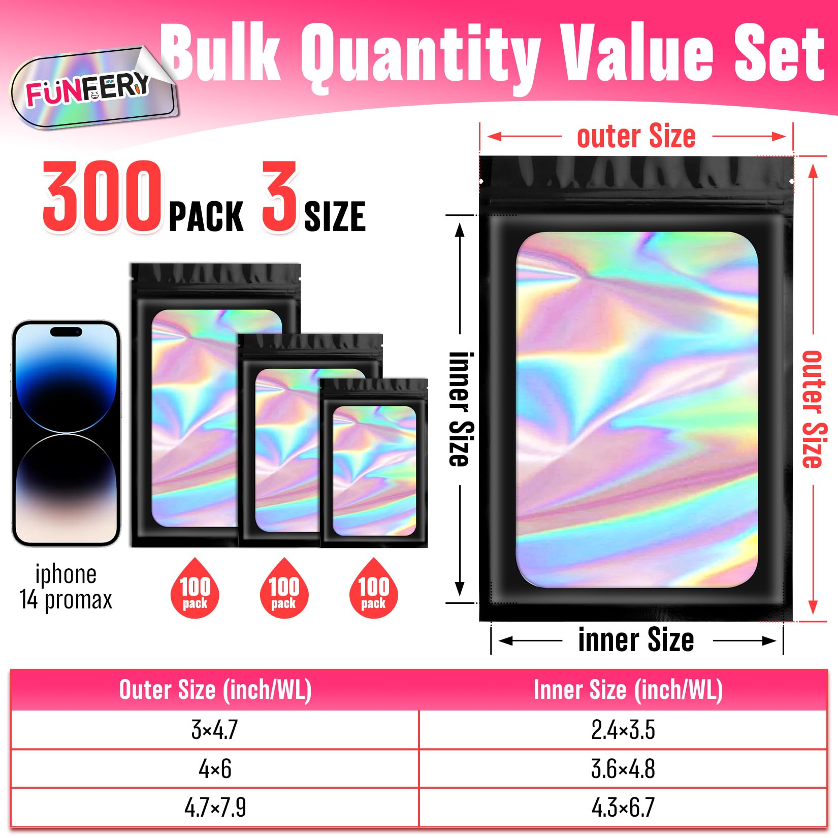 FUNFERY Assorted Size Mylar Bags - Image 2